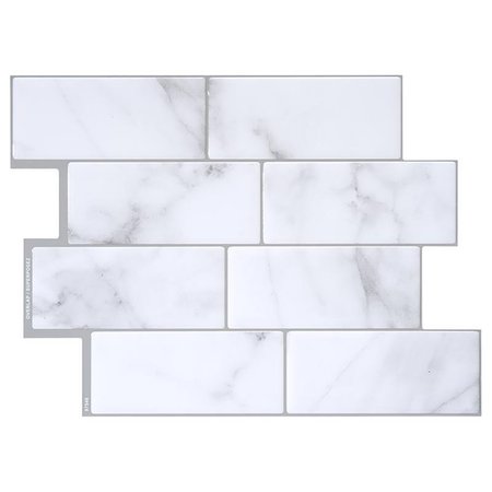 SMART TILES 8.38 in. W X 11.56 in. L Gray/White Mosaic Vinyl Adhesive Wall Tile 4 pc SM1080-4